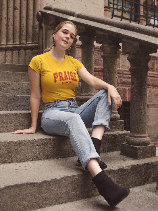 WOMENS GOLDEN YELLOW ROUNDNECK T-SHIRT