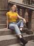 WOMENS GOLDEN YELLOW ROUNDNECK T-SHIRT