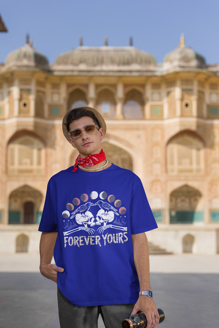 Men’s Royal Blue Oversized Round Neck T-shirt