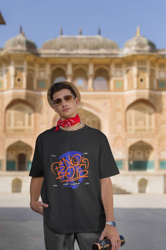 MENS BLACK OVERSIZED T-SHIRT