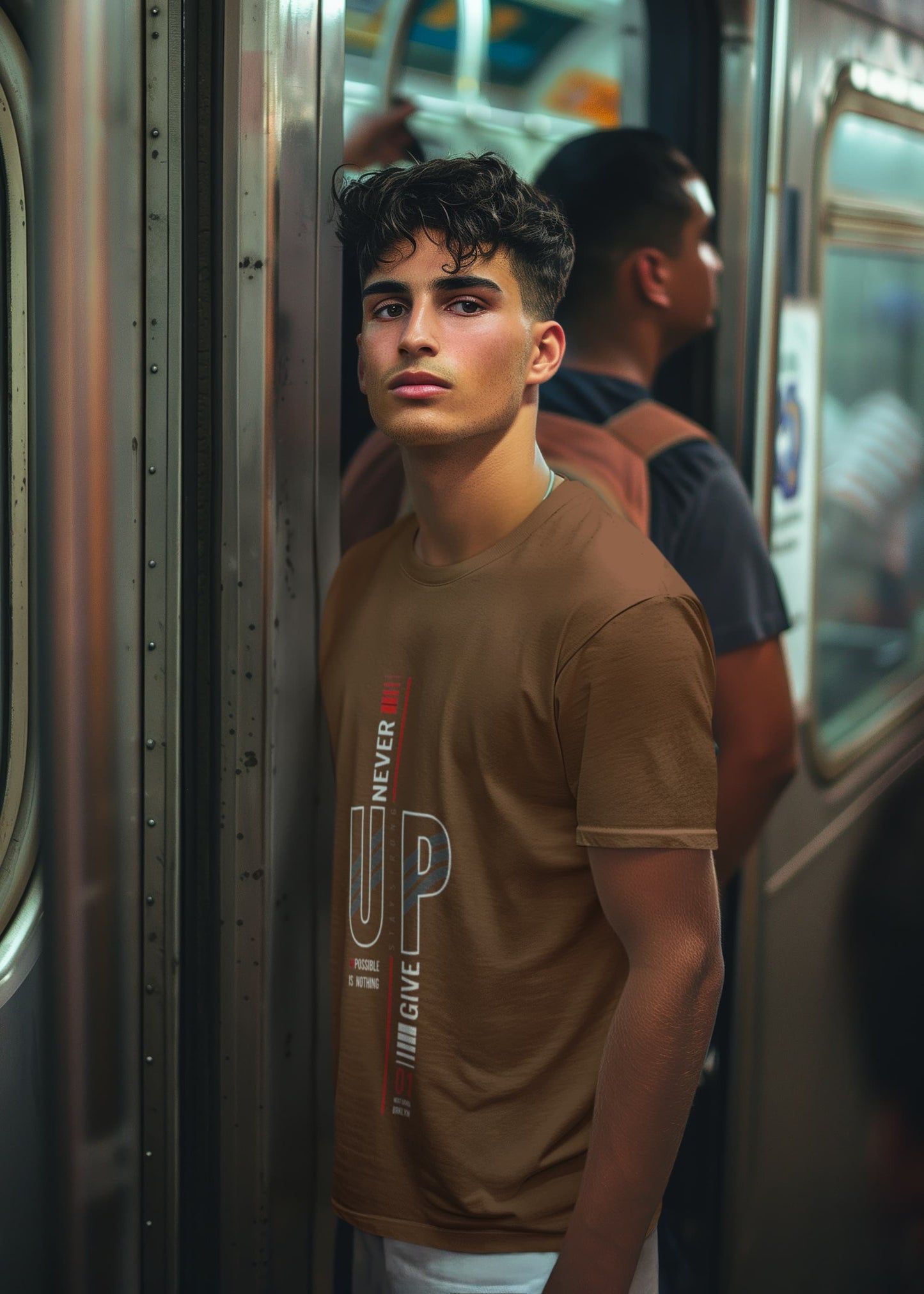 Men's Coffee Brown Round Neck T-shirts