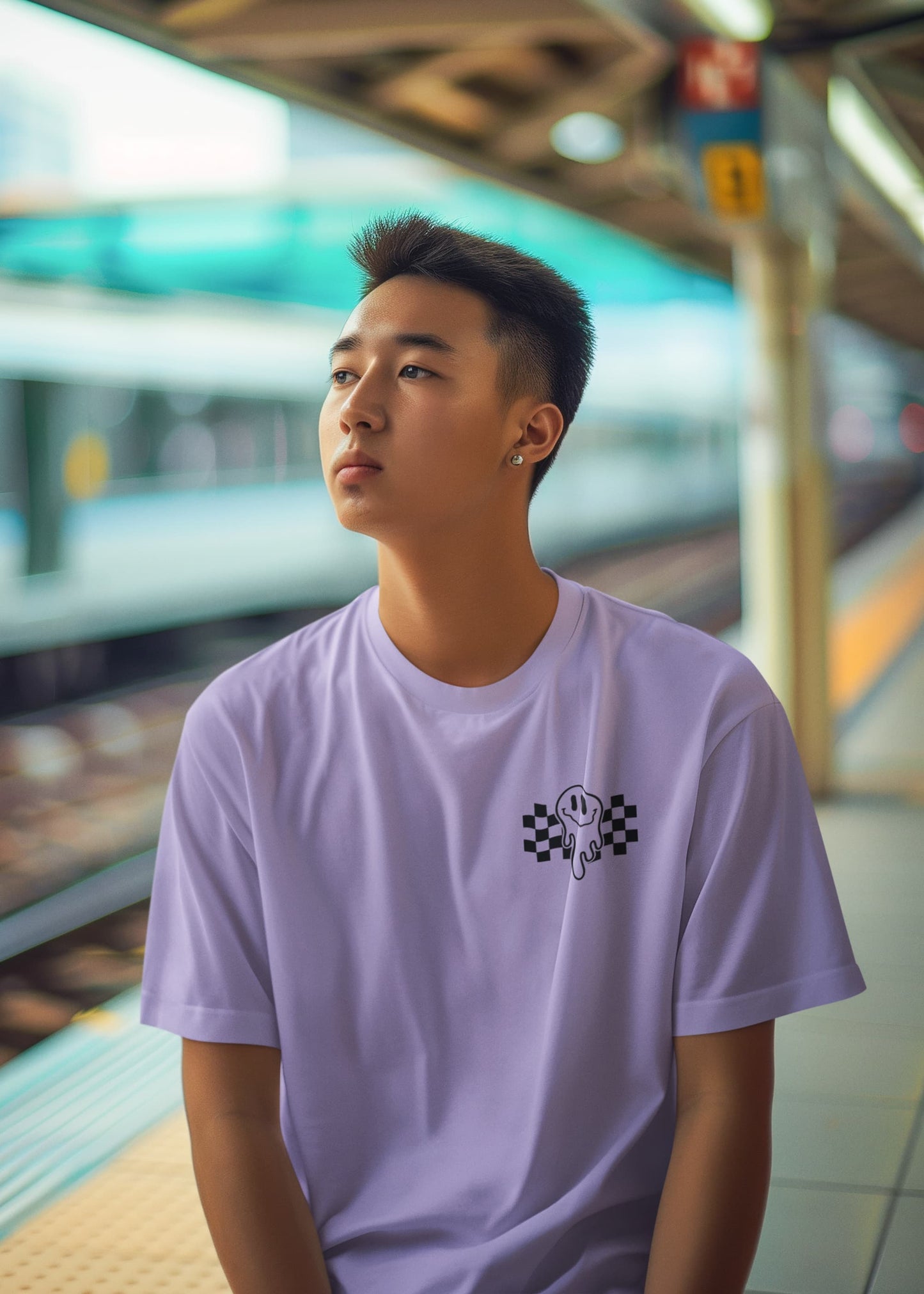 Men's Iris Lavender Round Neck T-shirts