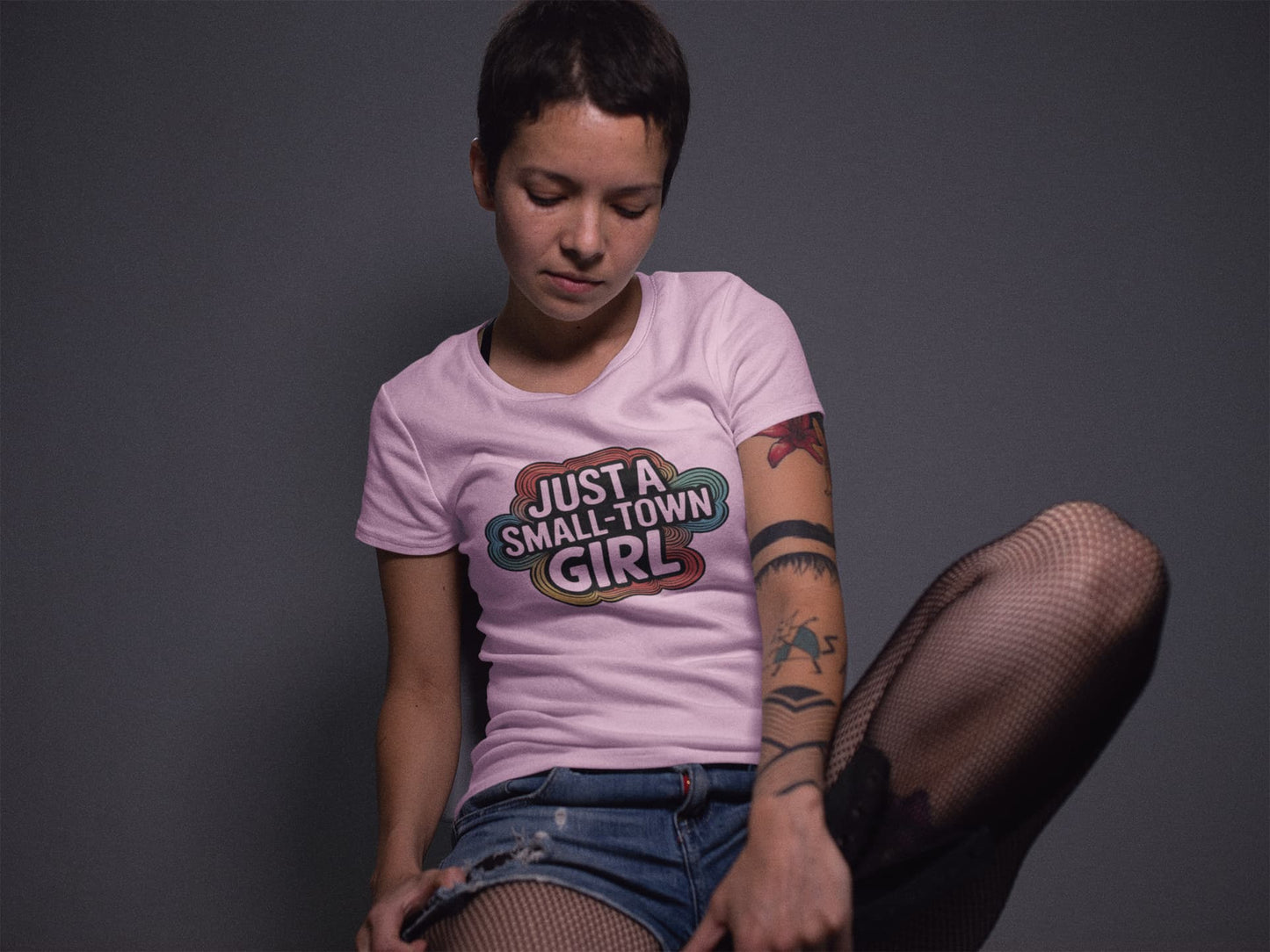 Women's Light Pink Round Neck T-shirts