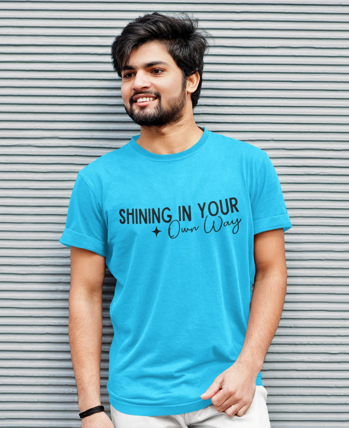 Karavirs® Cypress Sky Blue graphic tee for men India