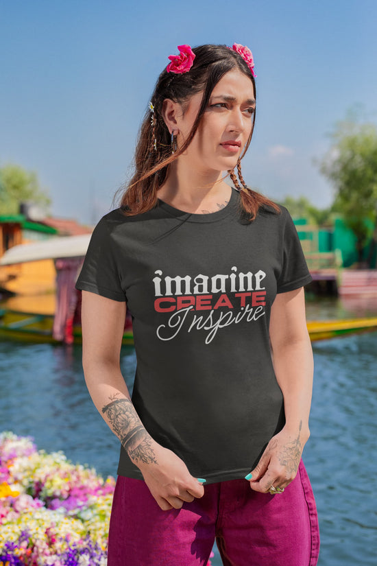 WOMENS BLACK ROUNDNECK T-SHIRT