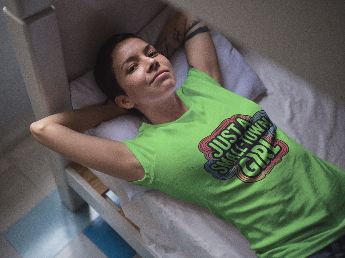 Women's Liril Green Round Neck T-shirts