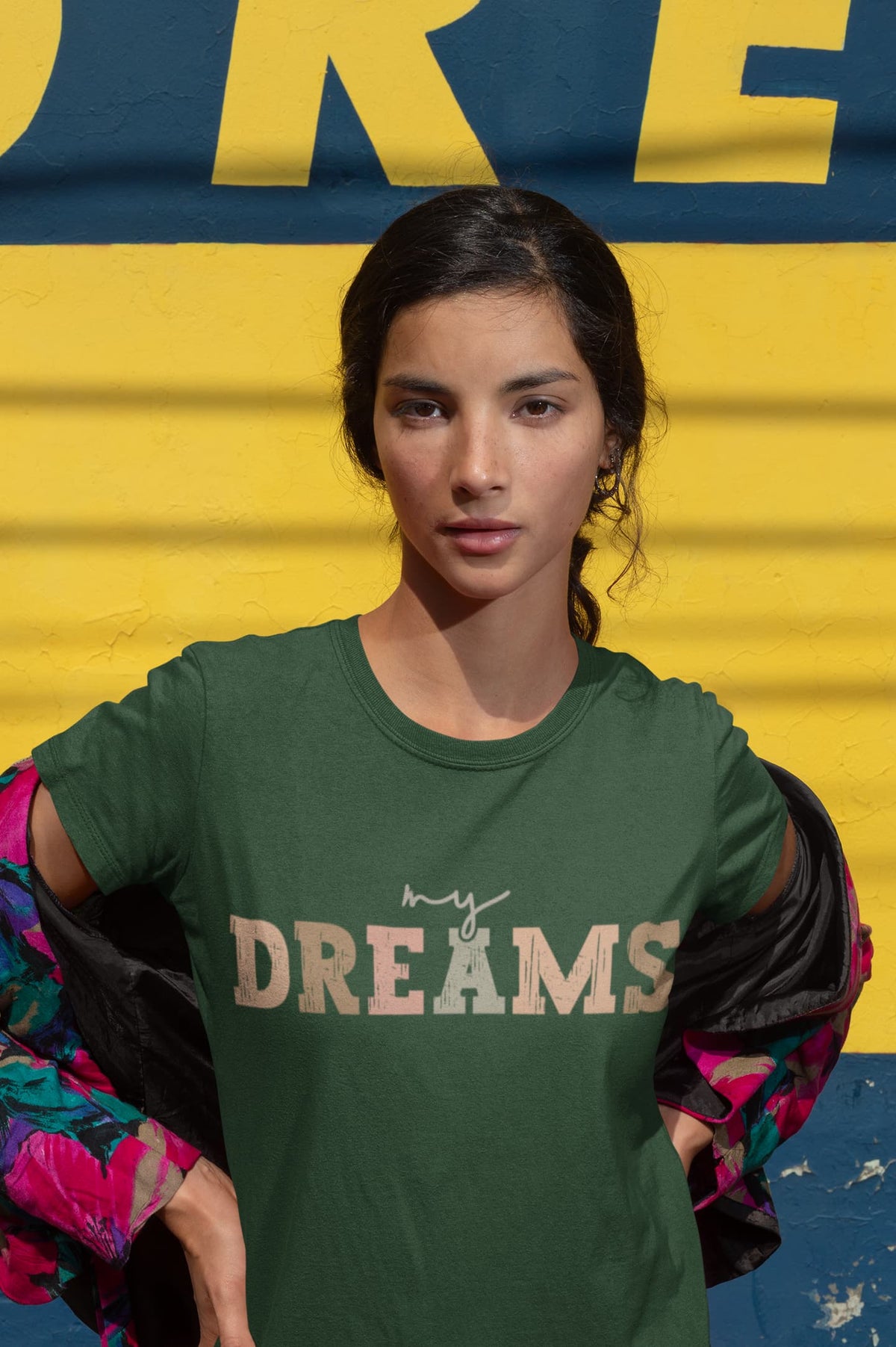 Women's Olive Green Round Neck T-shirts