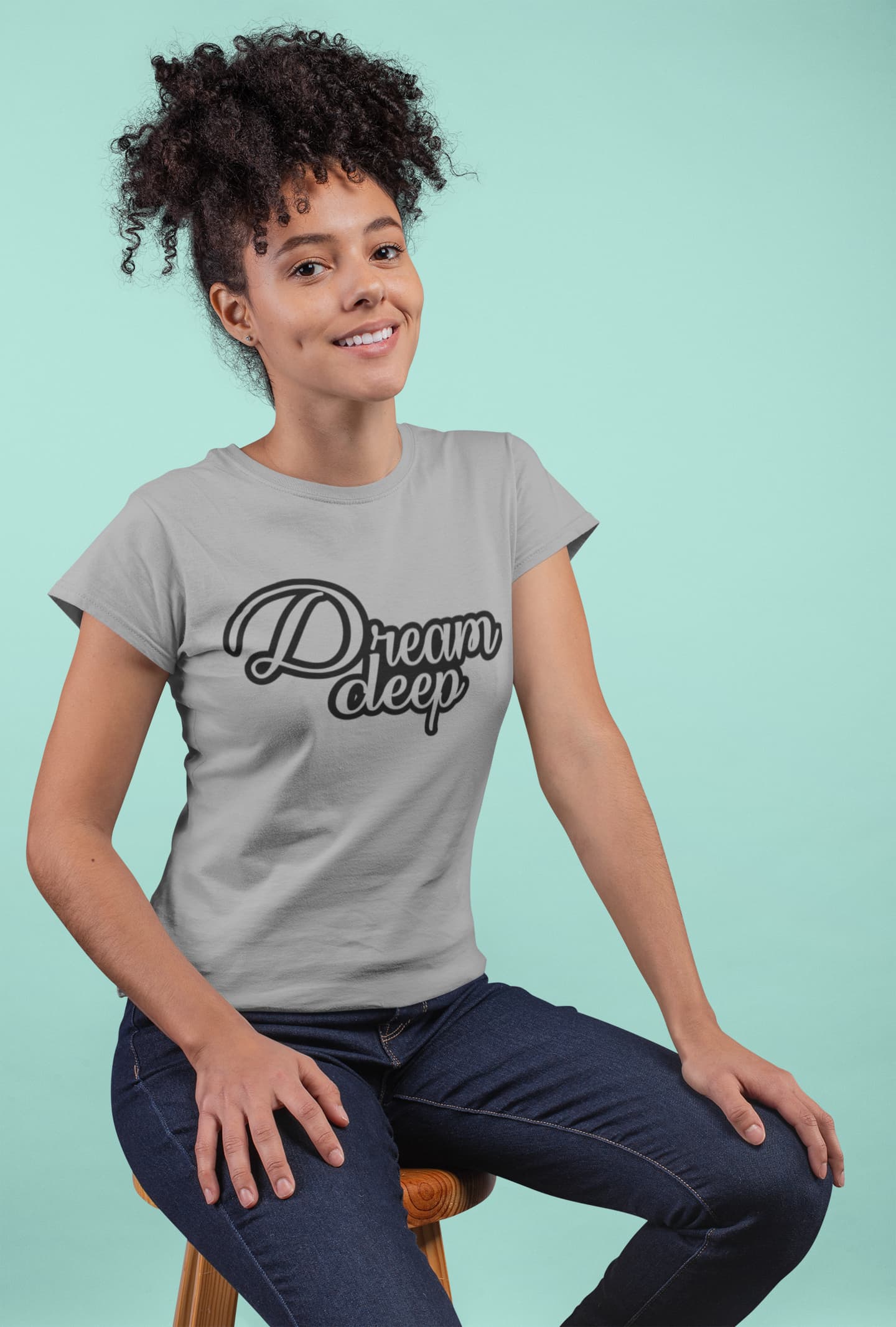WOMENS MELANGE GREY ROUNDNECK T-SHIRT