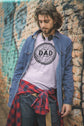 Man wearing a t-shirt with &