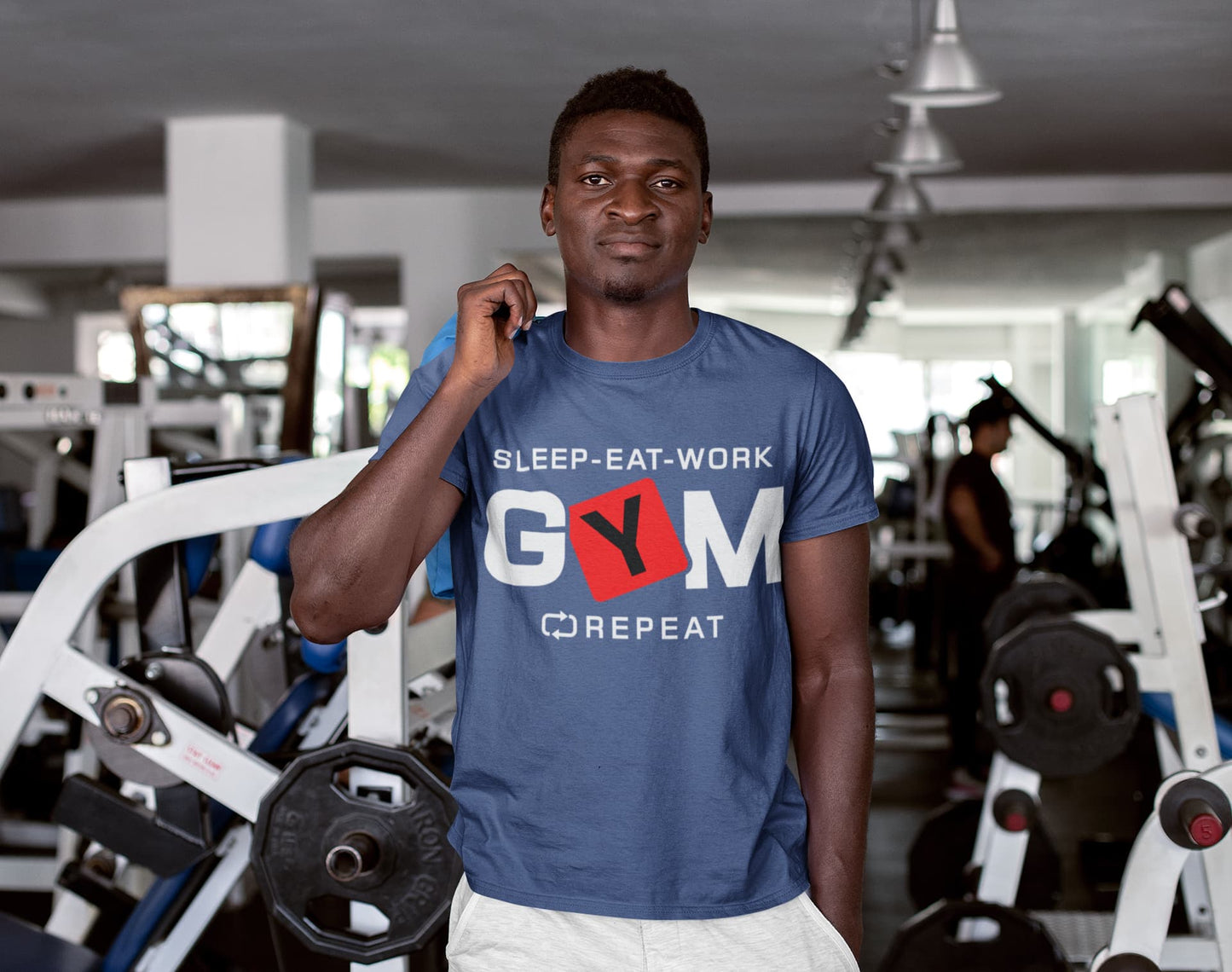 Men's Smoke Blue Round Neck T-shirts