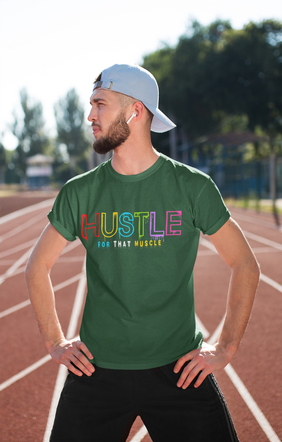 Men's Olive Green Round Neck T-shirt