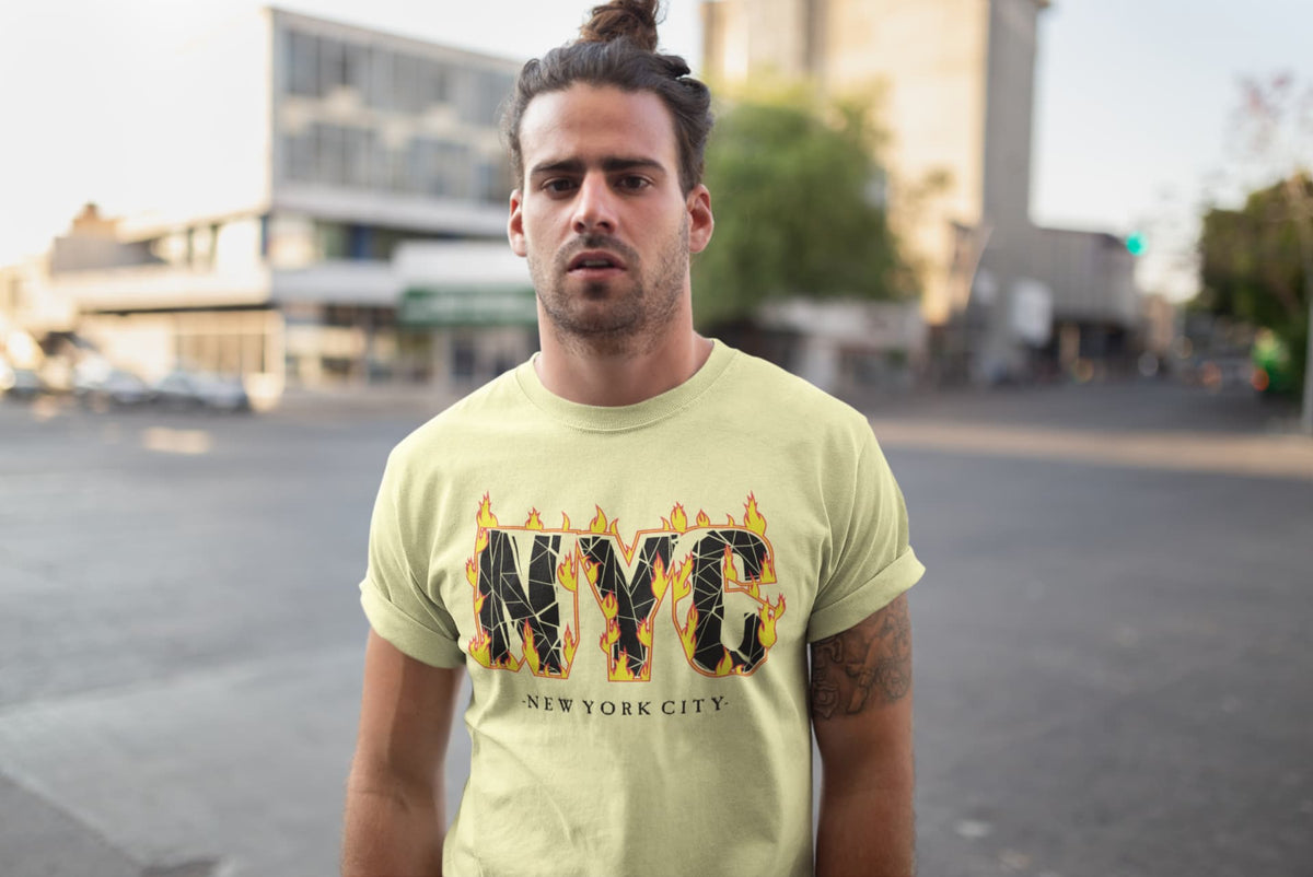 Men's Butter Yellow Round Neck T-shirts