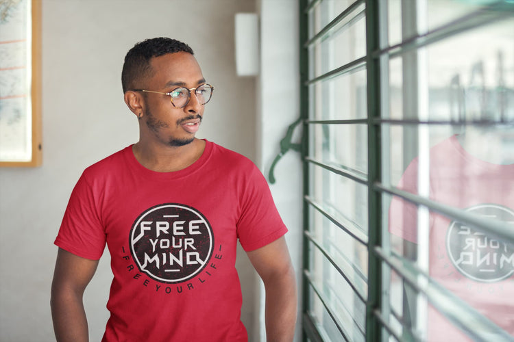 MENS RED ROUNDNECK T-SHIRT