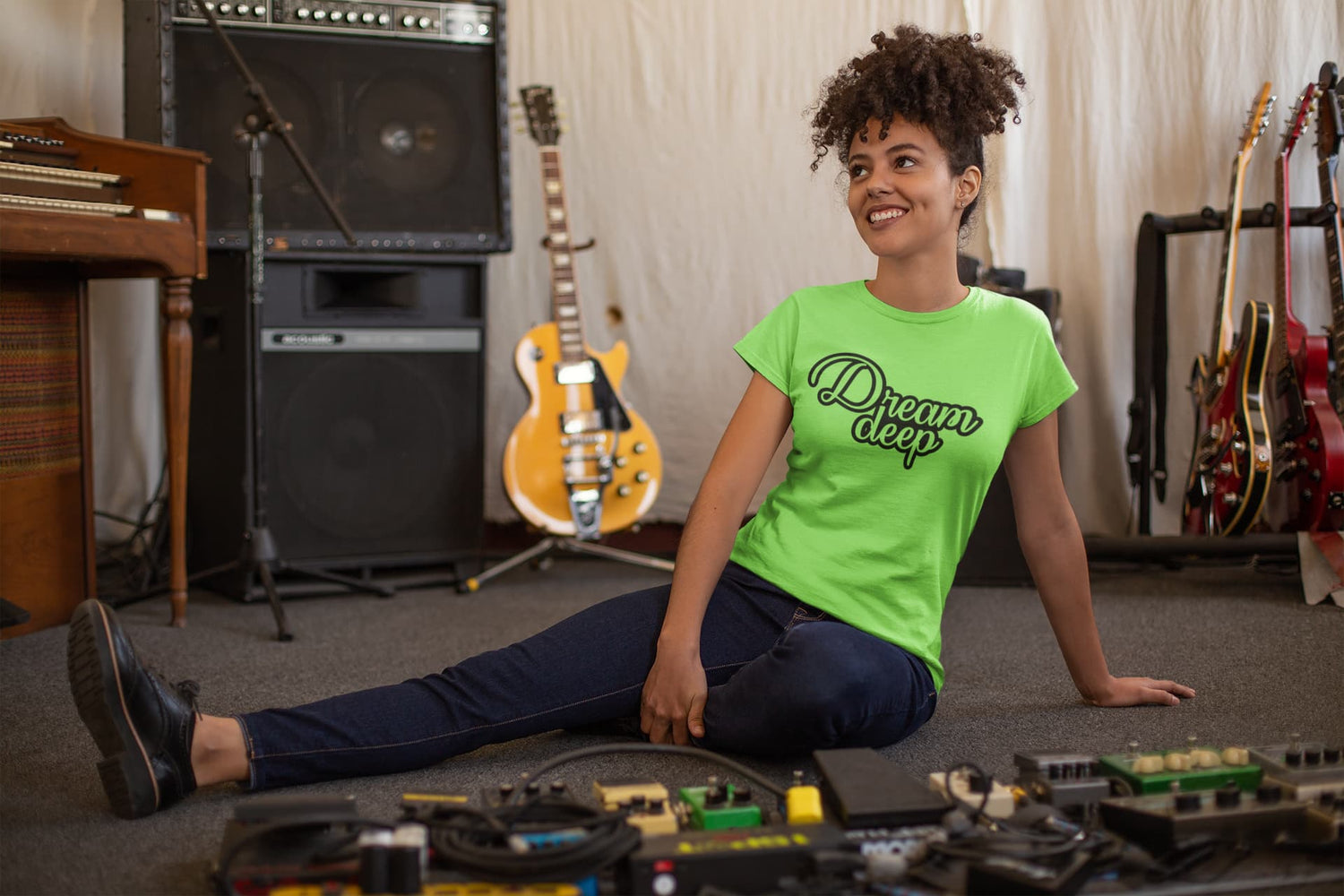 WOMENS LIRIL GREEN ROUNDNECK T-SHIRT