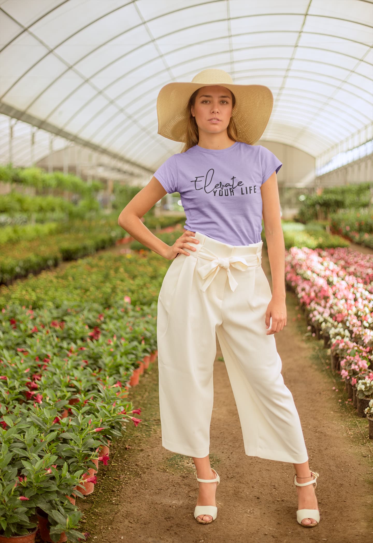 WOMENS IRIS LAVENDER ROUNDNECK T-SHIRT