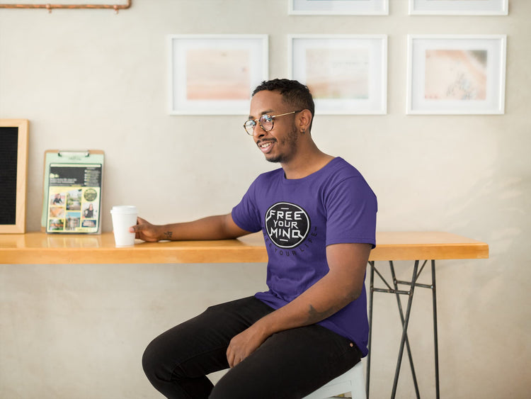 MENS PURPLE ROUNDNECK T-SHIRT