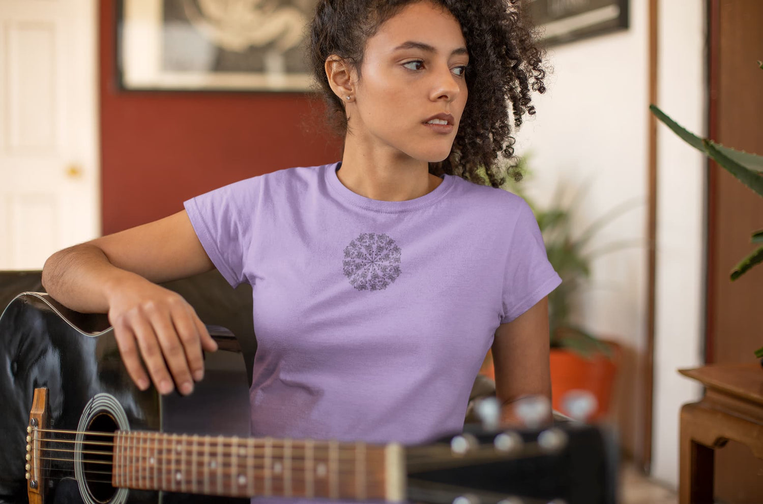 Women’s Iris Lavender Round Neck T-shirts