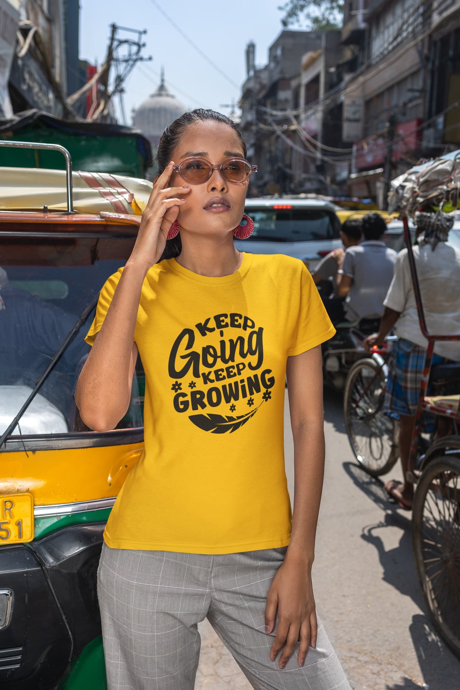 WOMENS GOLDEN YELLOW ROUNDNECK T-SHIRT