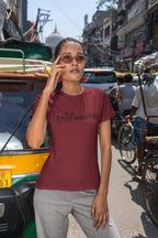 WOMENS MAROON ROUNDNECK T-SHIRT