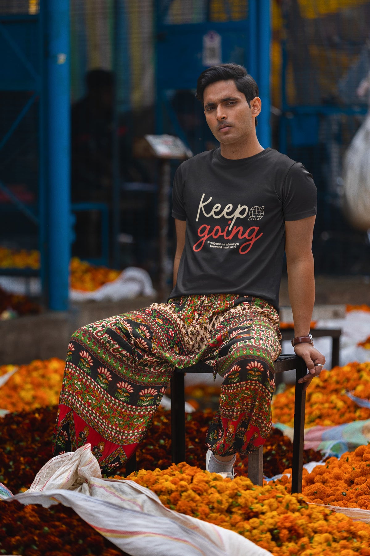Karavirs® Keep Black graphic tee for men India