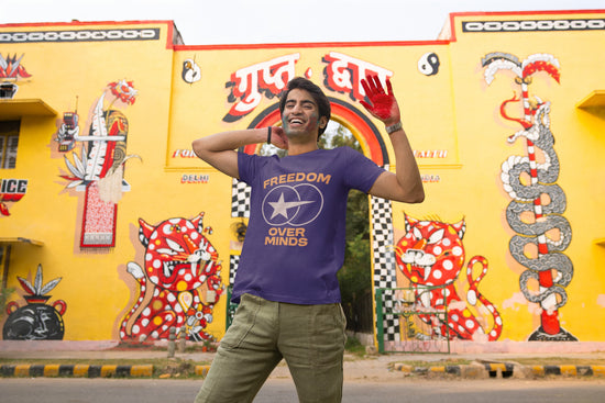MENS PURPLE ROUNDNECK T-SHIRT