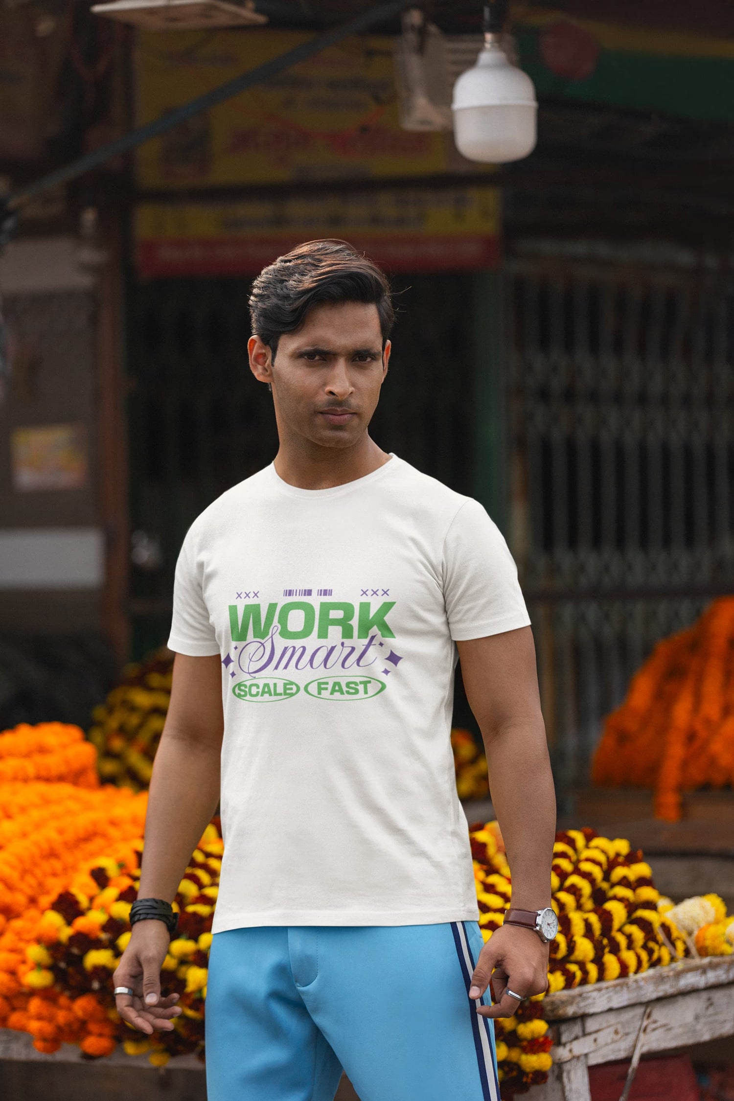 MENS WHITE ROUNDNECK T-SHIRT
