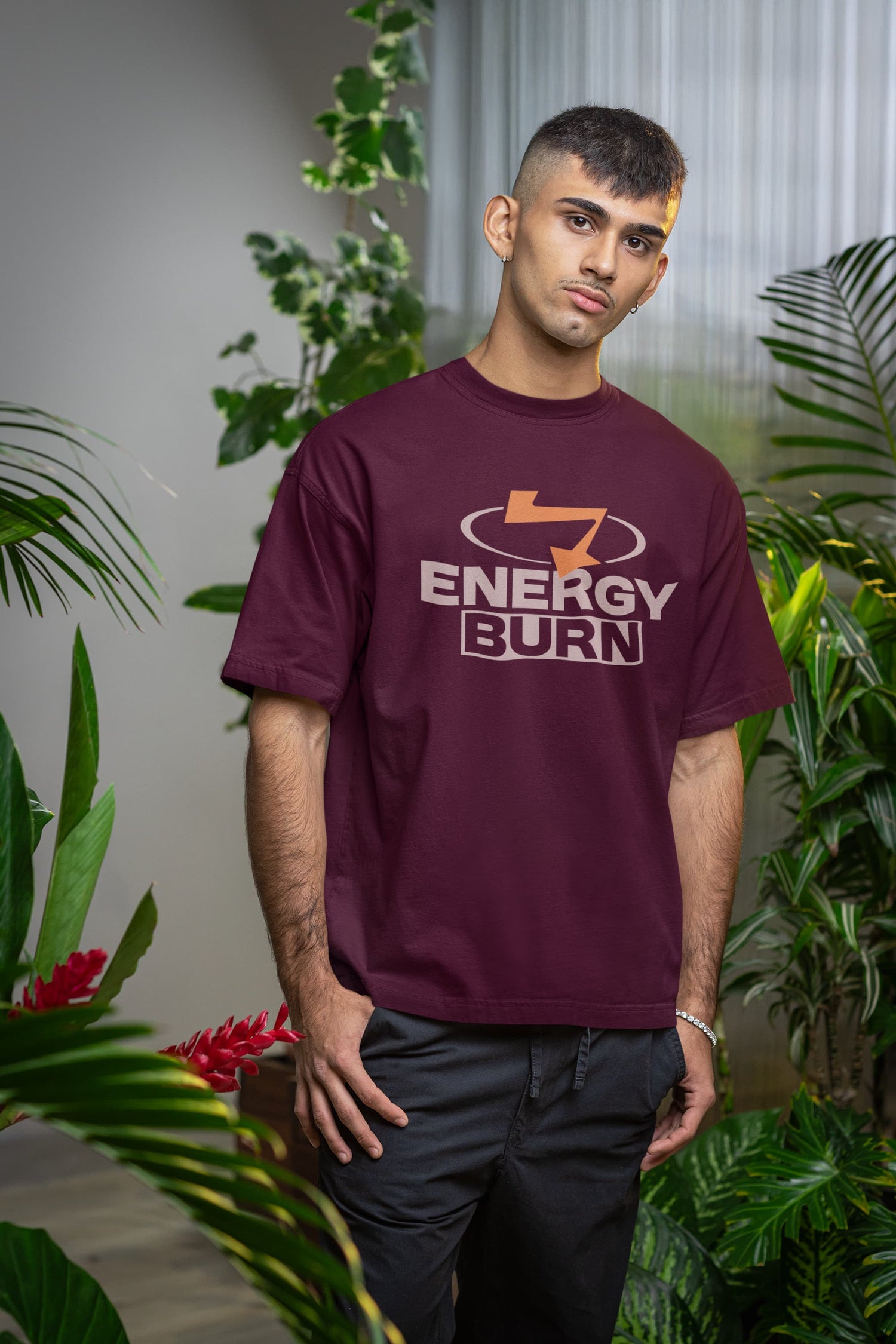 UNISEX BURGUNDY OVERSIZED T-SHIRT 