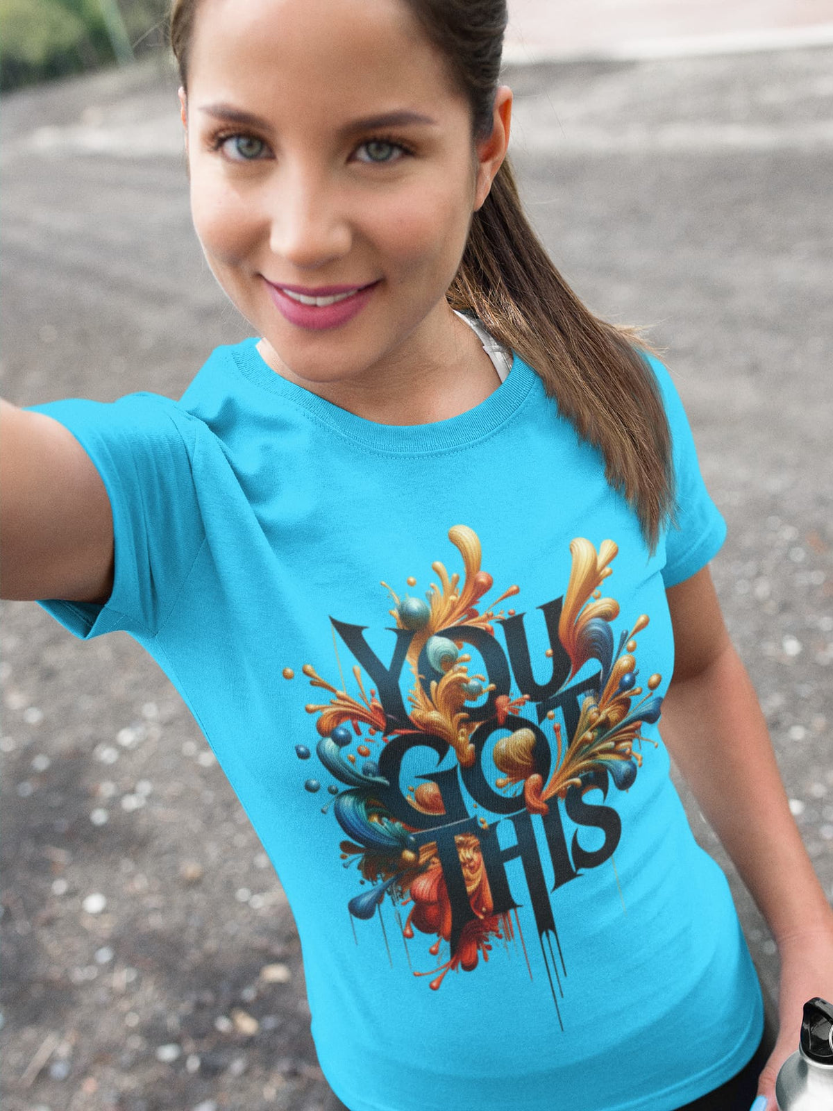 Women's Sky Blue Round Neck T-shirts