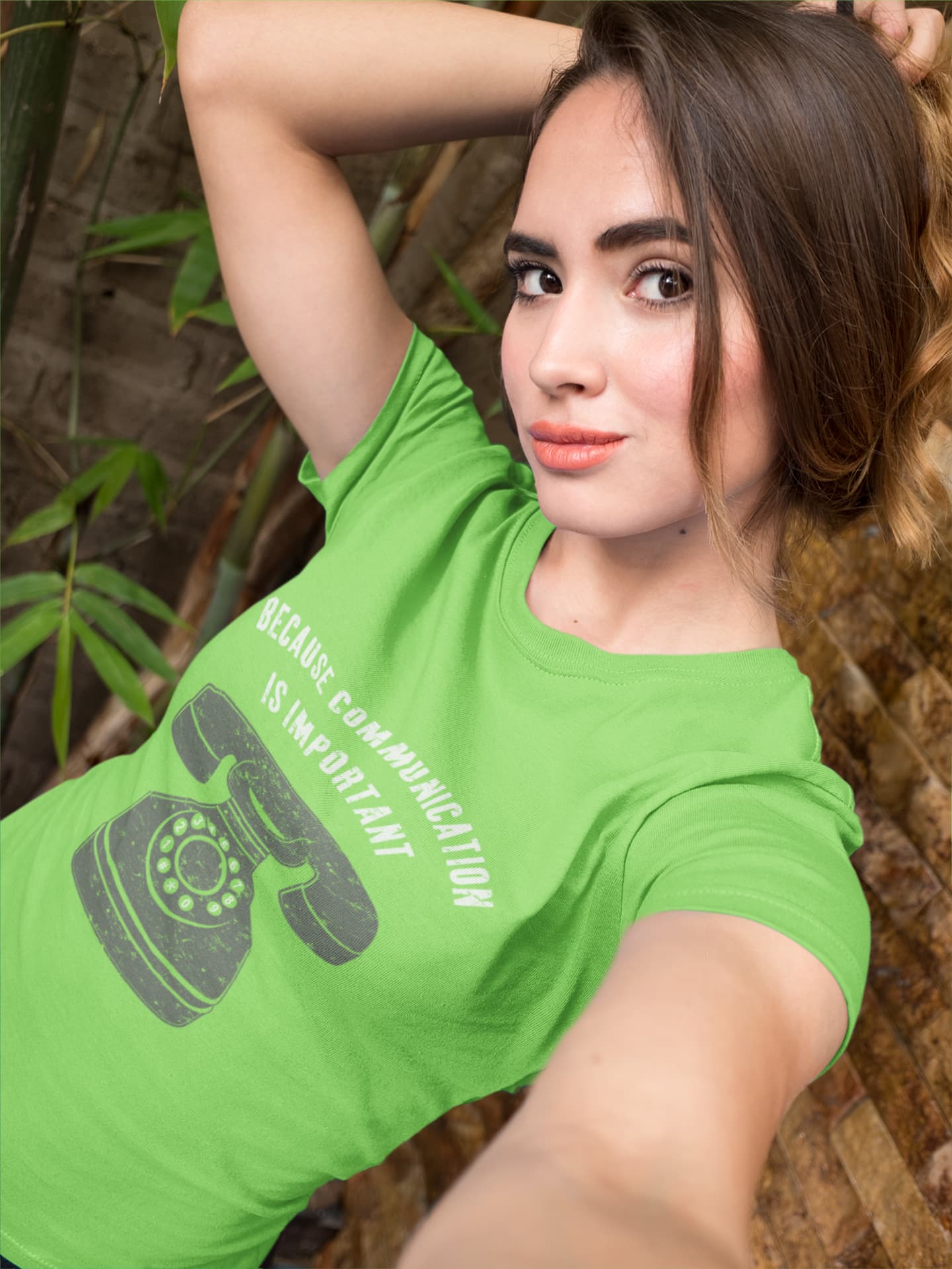 Women's Liril Green Round Neck T-shirts