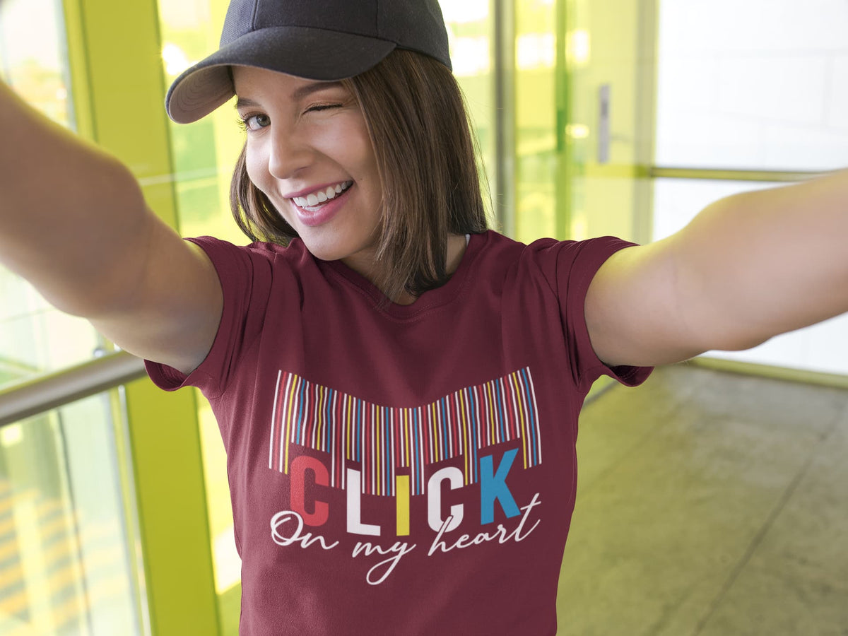 Women's Maroon Round Neck T-shirts