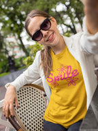 Women's Golden Yellow Round Neck T-shirts