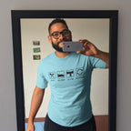 Men's Surf Blue Round Neck T-shirts
