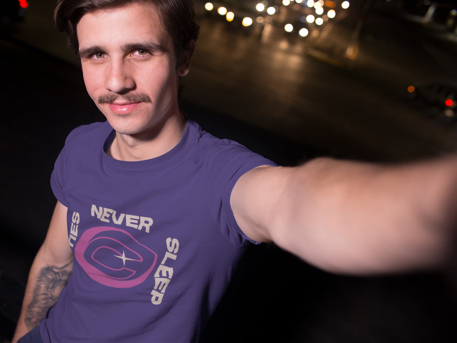 MENS PURPLE ROUNDNECK T-SHIRT