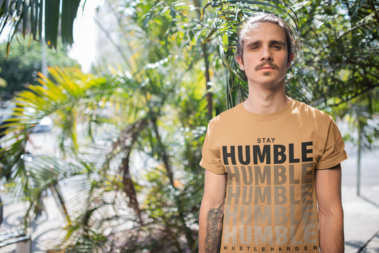 Men's Mustard Yellow Round Neck T-shirts