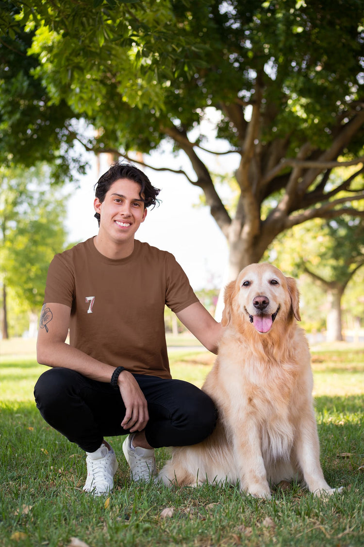 MENS COFFEE BROWN ROUNDNECK T-SHIRT