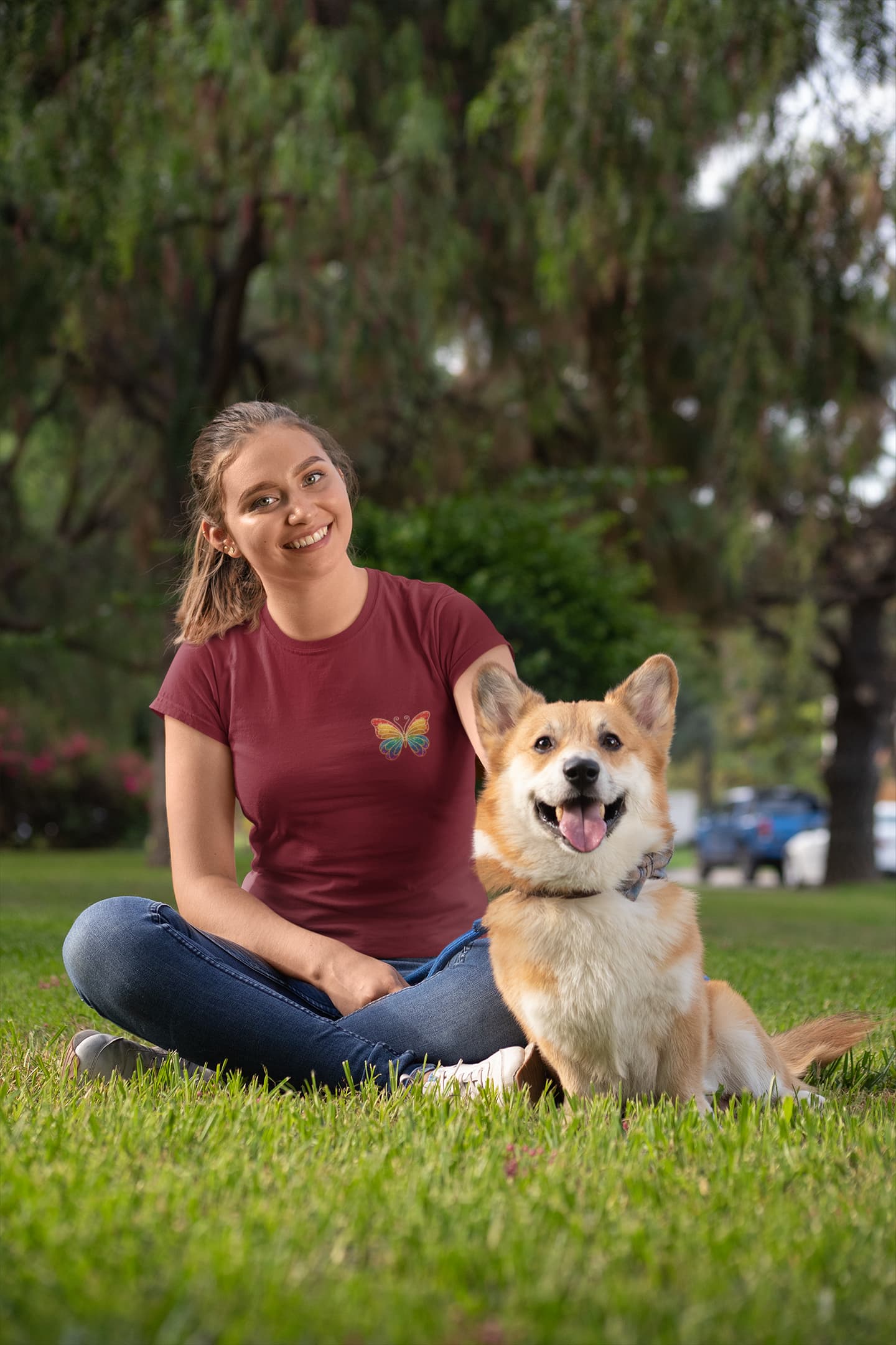 Women's Maroon Round Neck T-shirt
