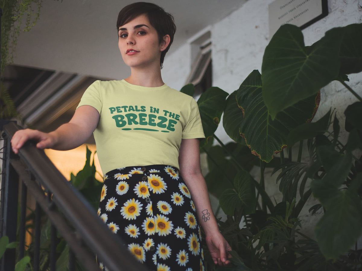 Women's Butter Yellow Round Neck T-shirts