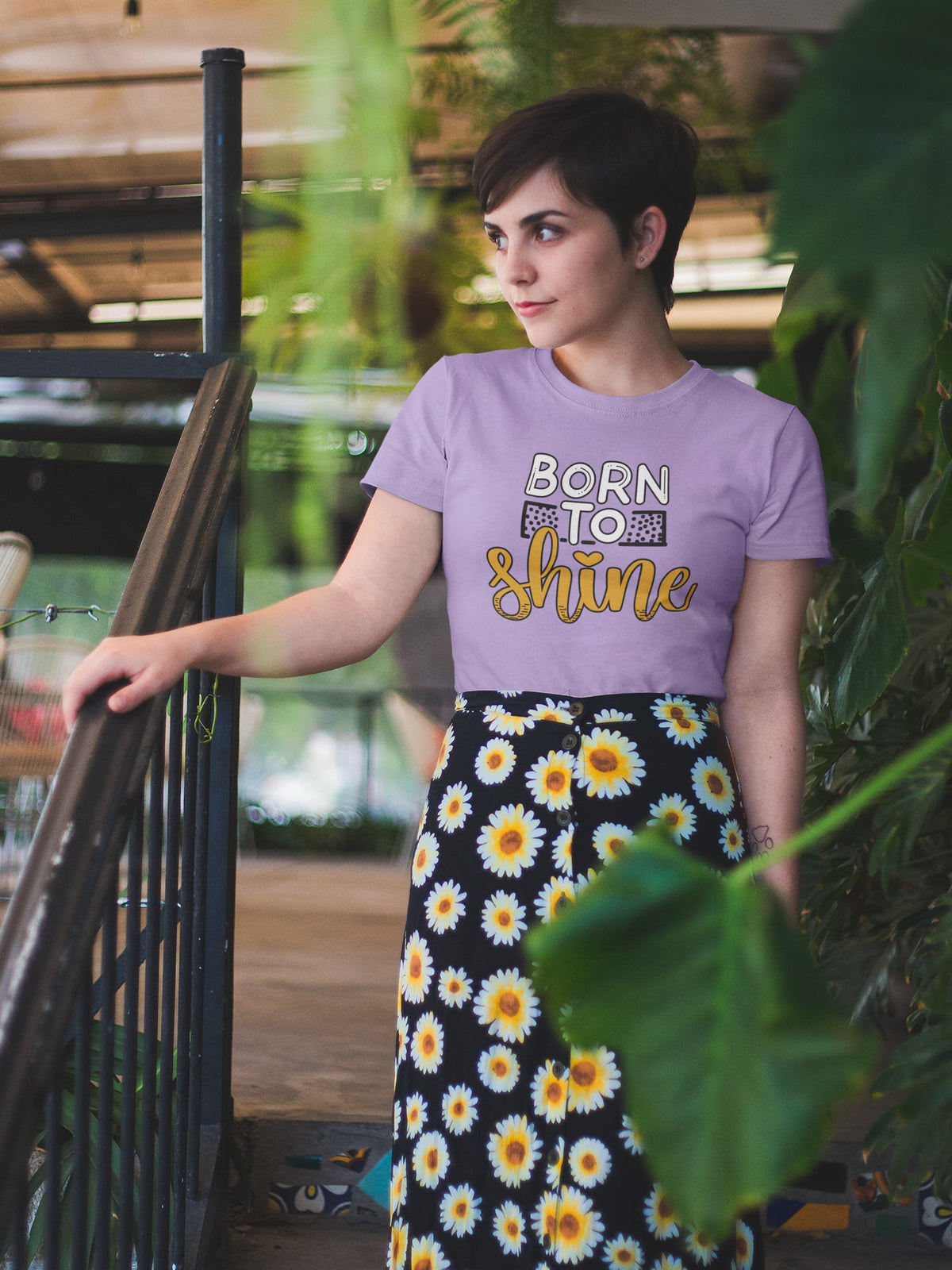 Karavirs® Luminous Iris Lavender graphic tee for women India