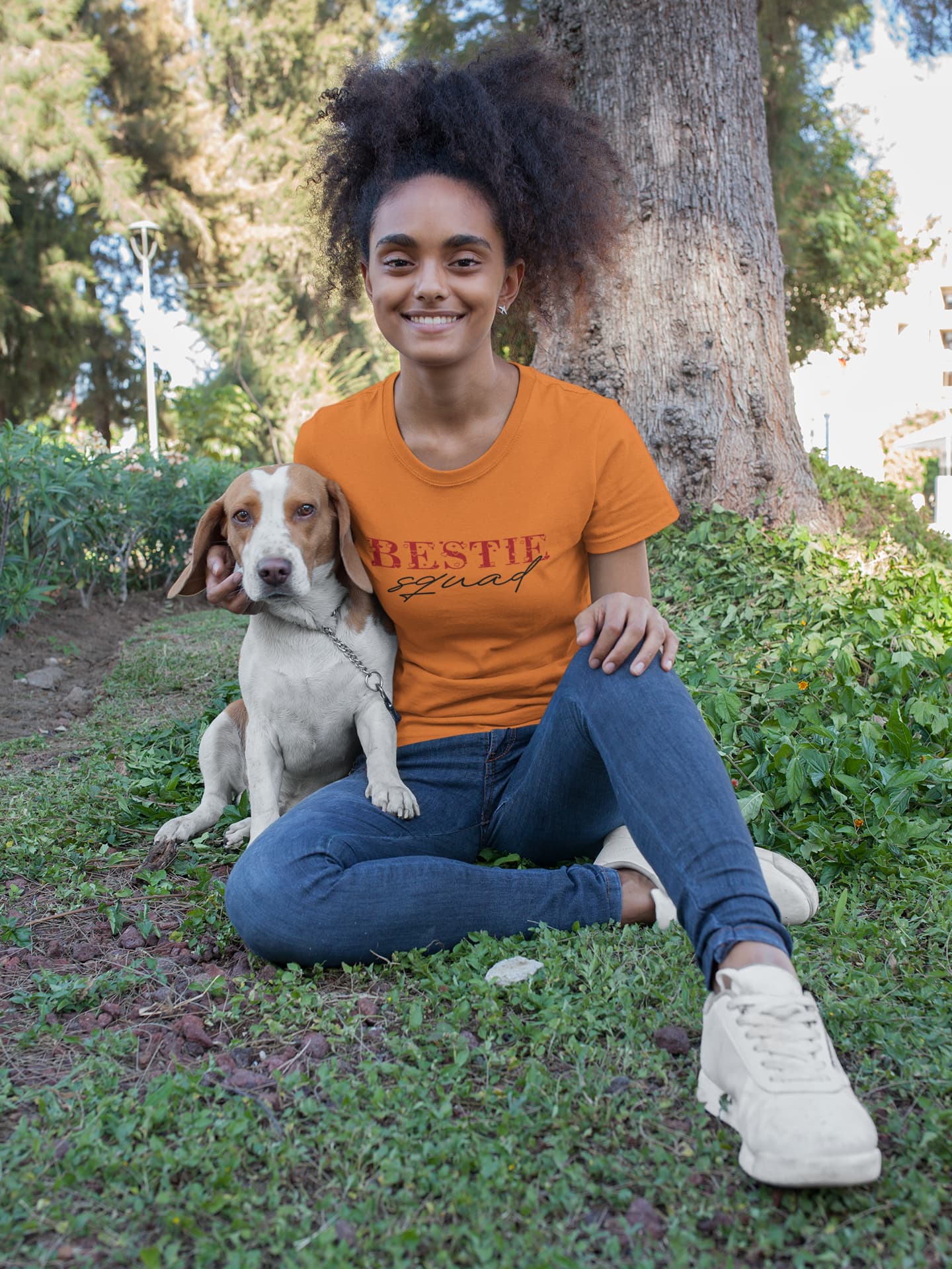 Women's Orange Round Neck T-shirts