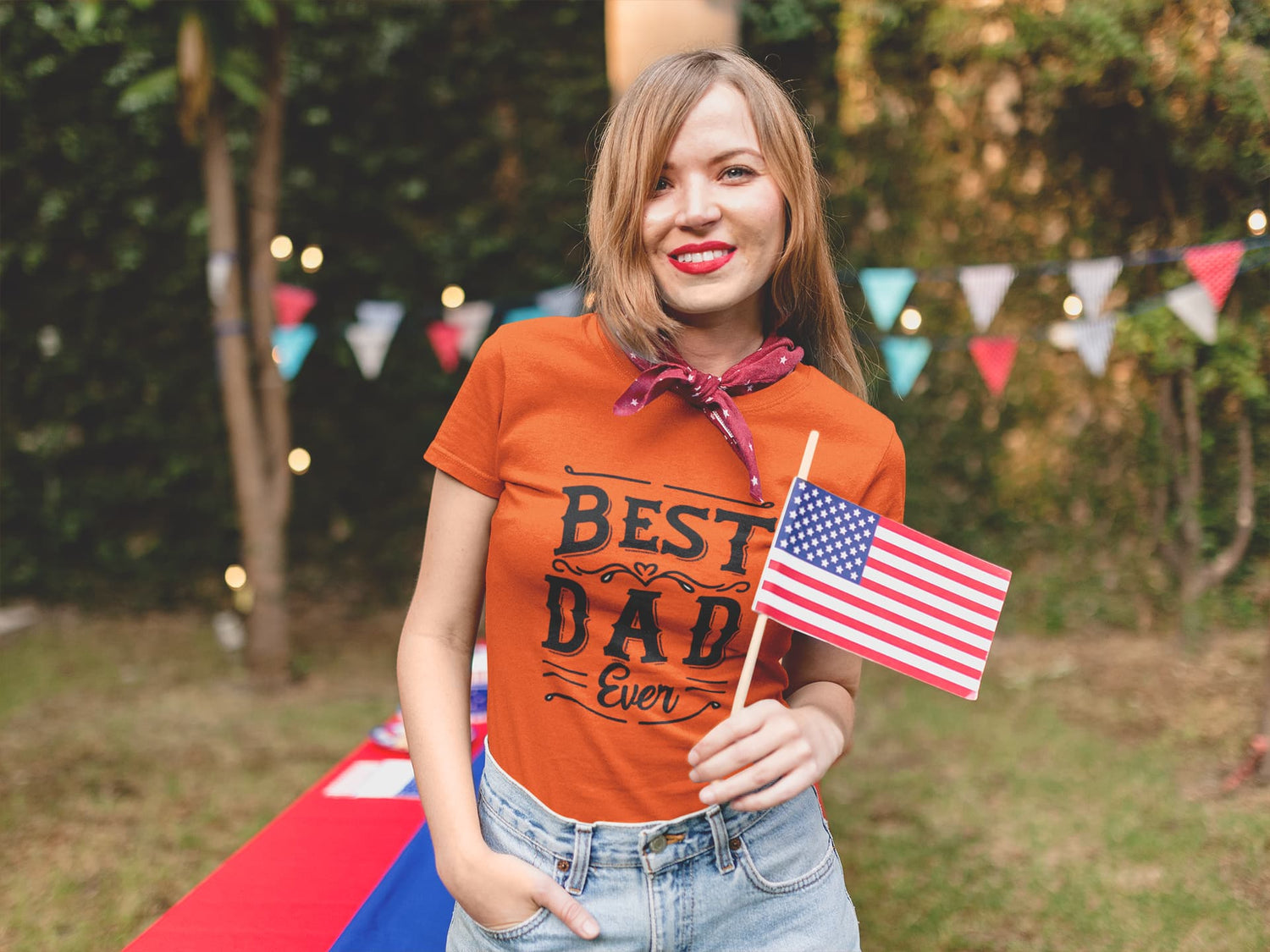 Woman wearing an &