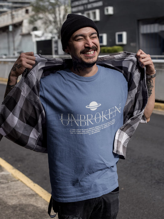 Men's Smoke Blue Round Neck T-shirts