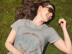 Women's Melange Grey Round Neck T-shirts