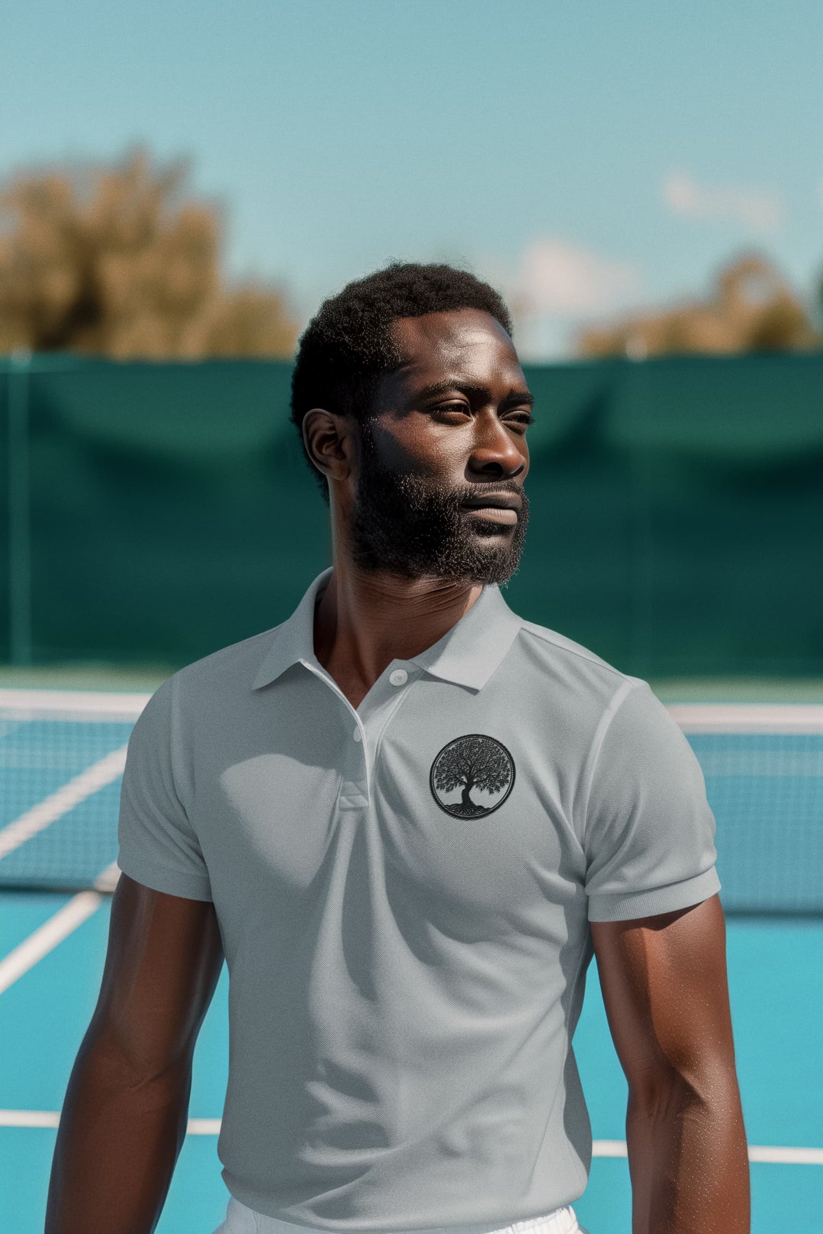 Men's Melange Grey Polo T-shirts