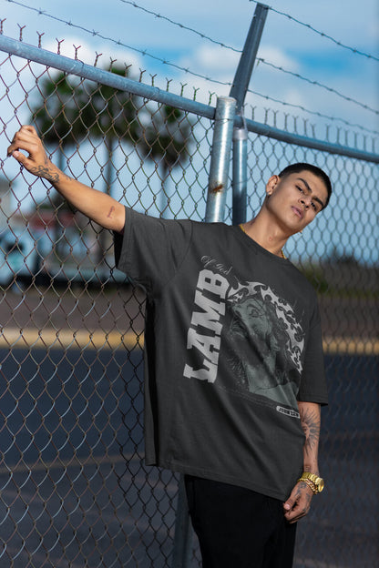 Men's Black Oversized Round Neck T-shirts