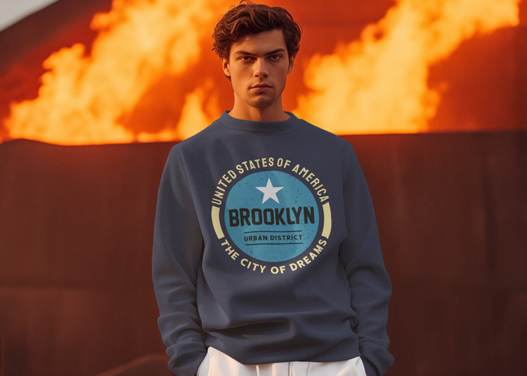 Person wearing a sweatshirt with &