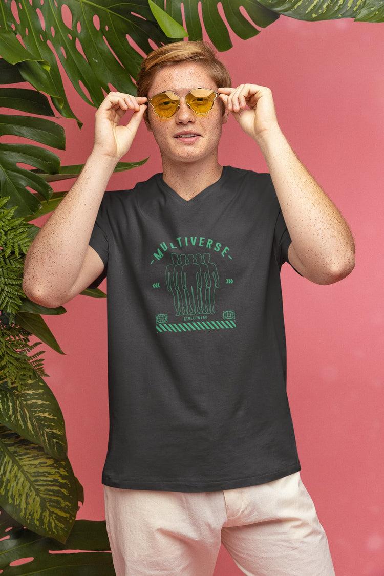 MENS BLACK VNECK T-SHIRT