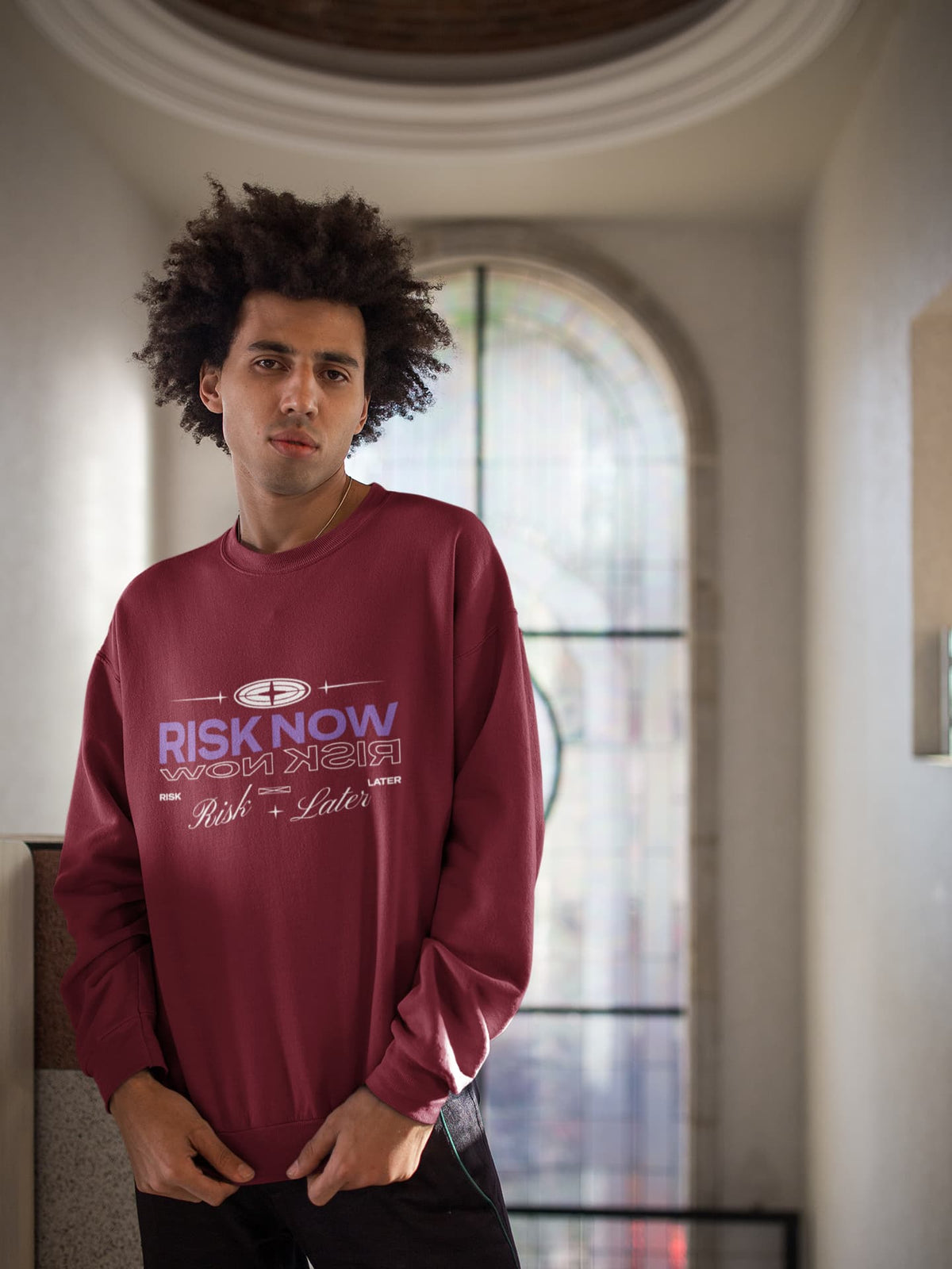 Karavirs® Risk Maroon sweatshirt for men India
