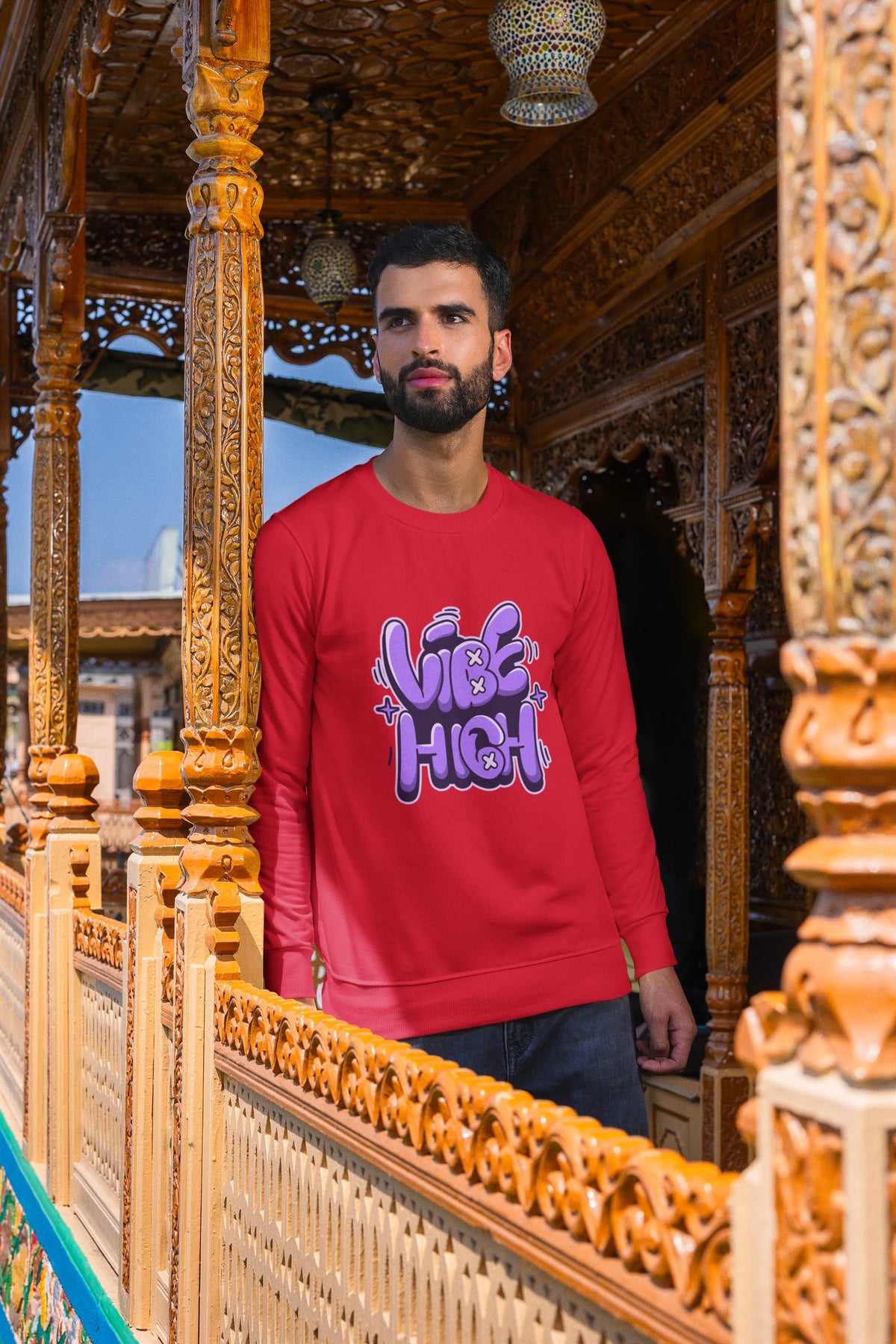 Karavirs® Raised Red sweatshirt for men India