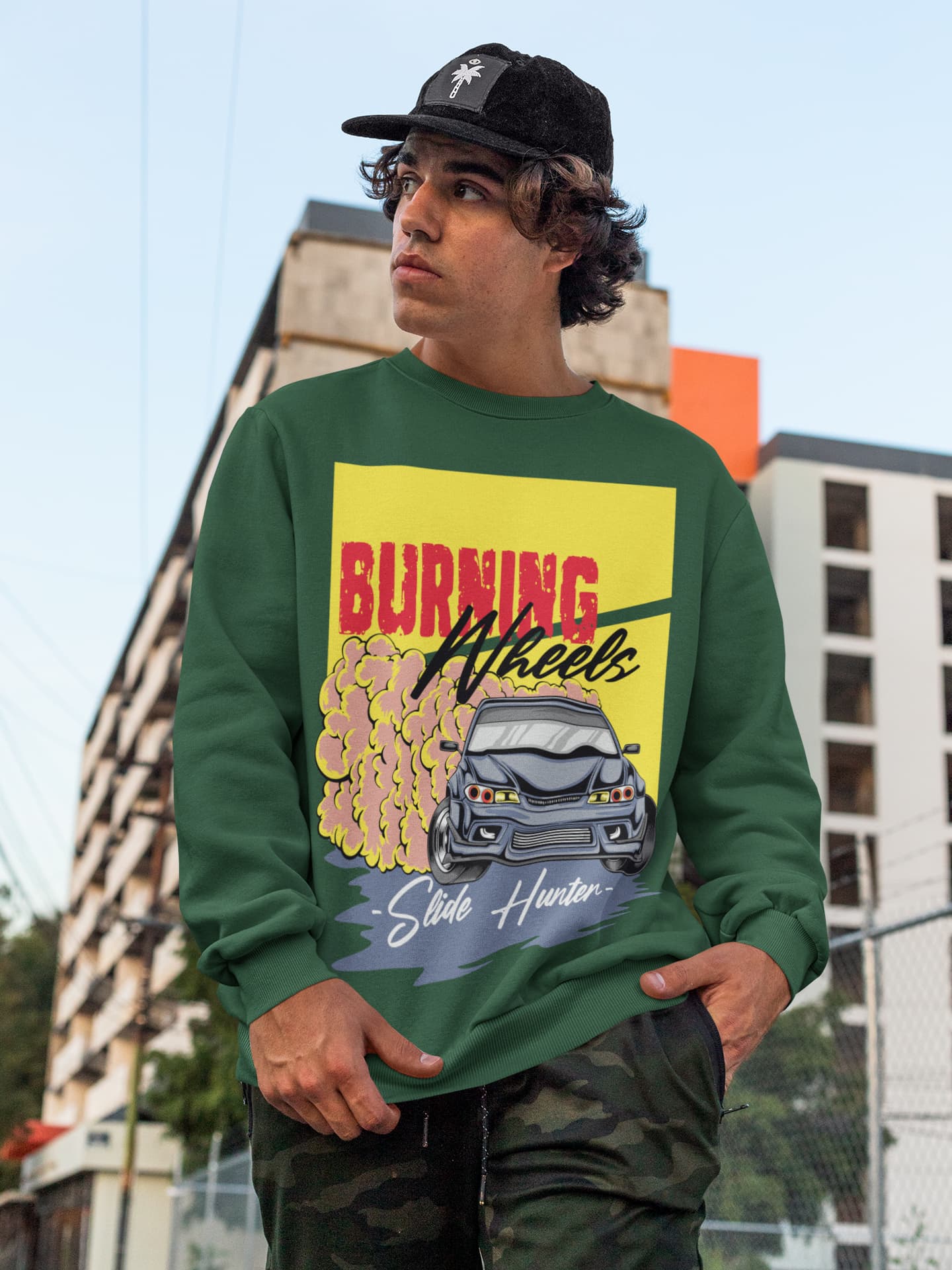 Men's Olive Green Sweatshirts