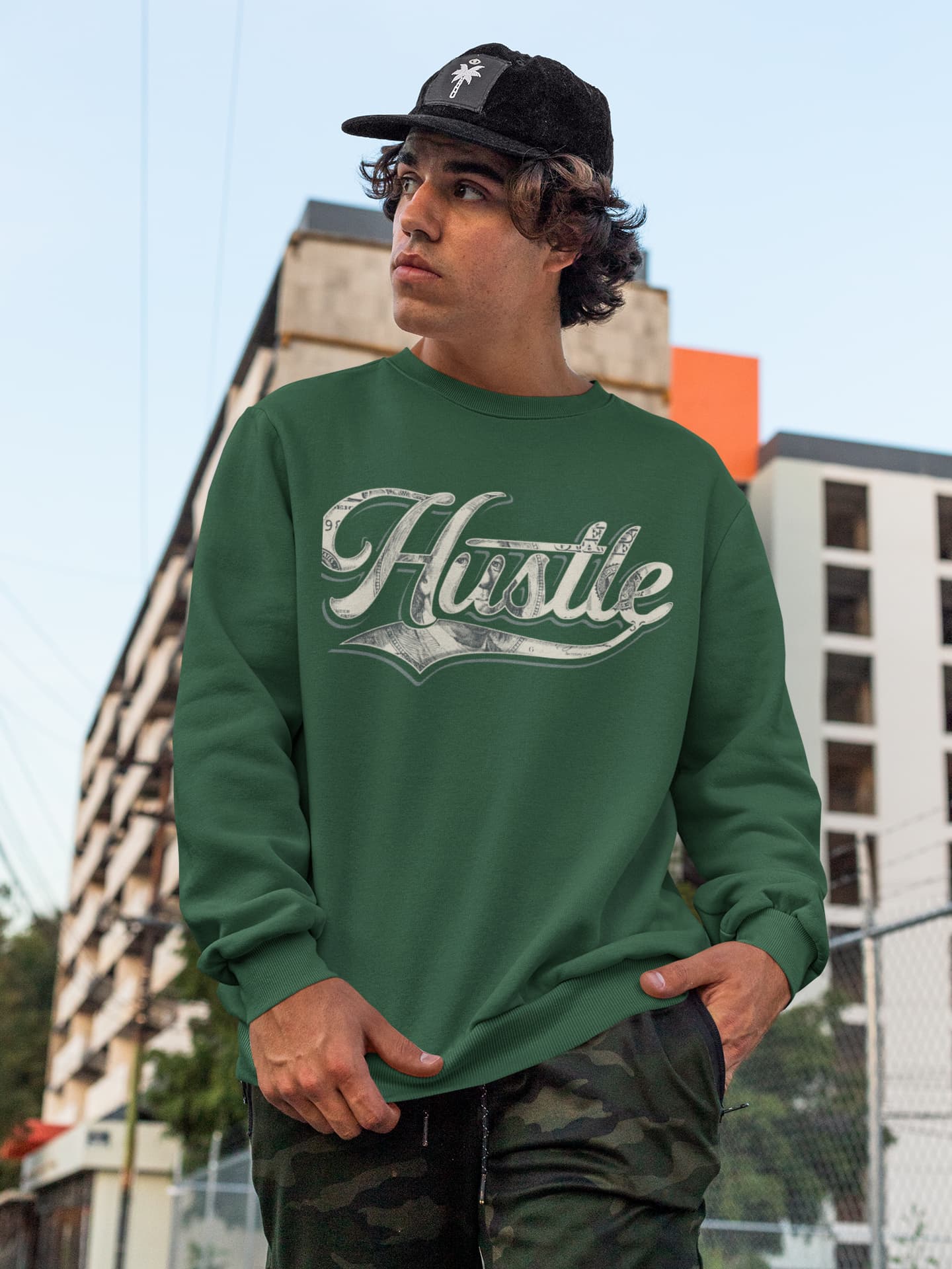 Men's Olive Green Sweatshirts